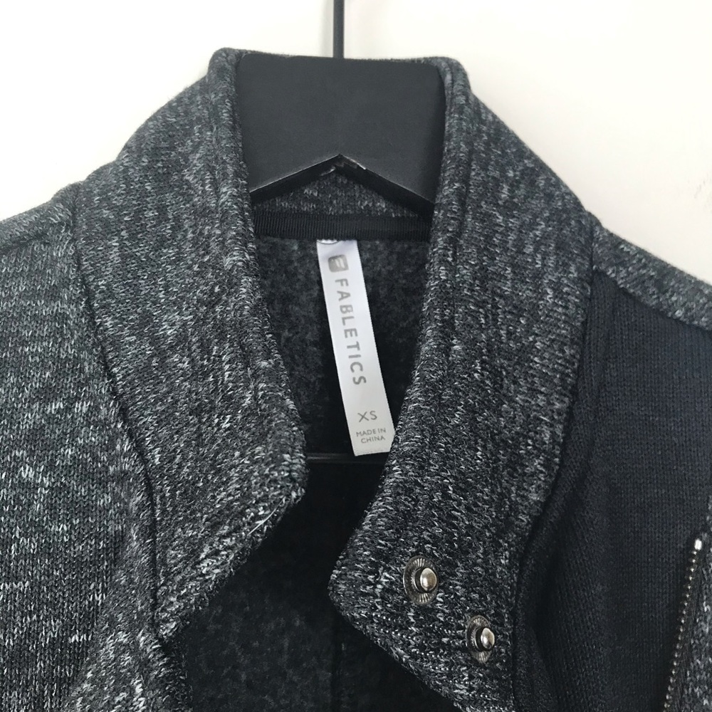 Fabletics Calypso Jacket Tweed Asymmetrical Zip Xs - image 8